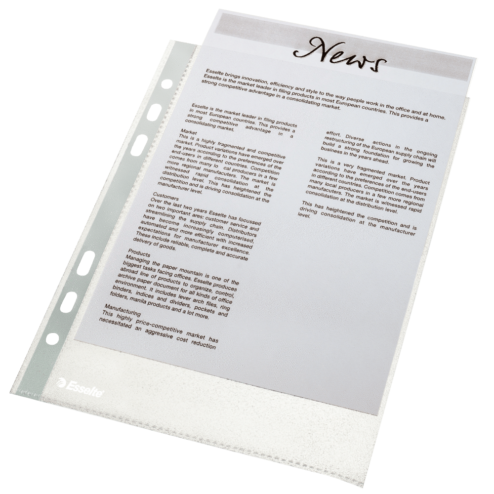 Folie de protectie Esselte Standard A5, 42 microni, 100 bucati/set