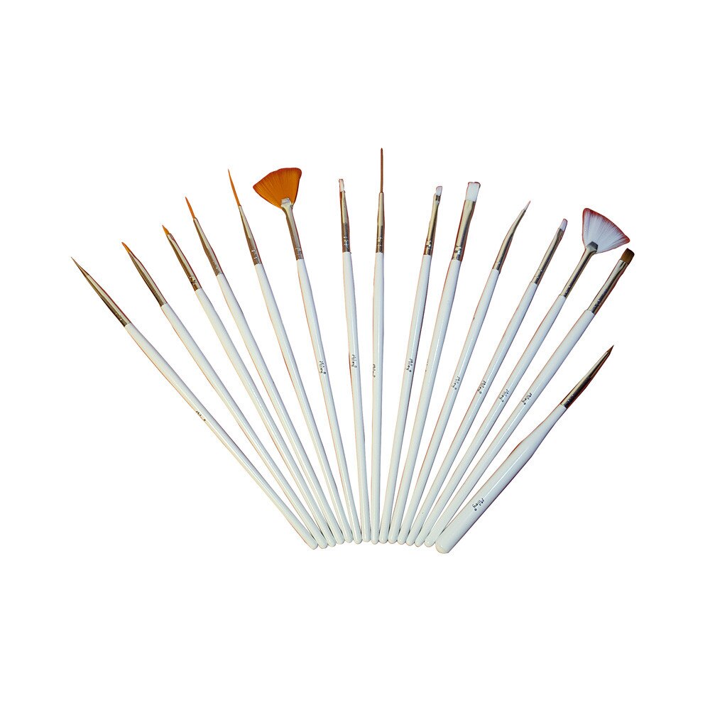 Set 15 pensule nail art - Go Pro All White