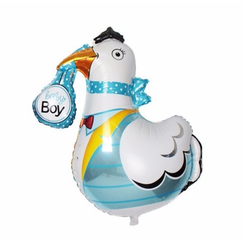 Balon Folie Figurina, Barza, Baby Boy, 20 cm Balon Folie Figurina, Barza, Baby Boy, 20 cm