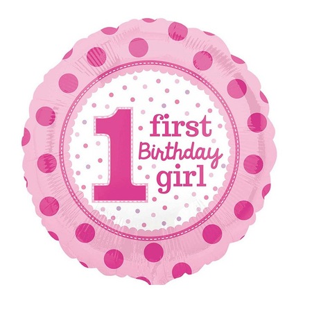 Balon Folie First Birthday / Prima aniversare 1an girl fata 45cm - eMAG.ro