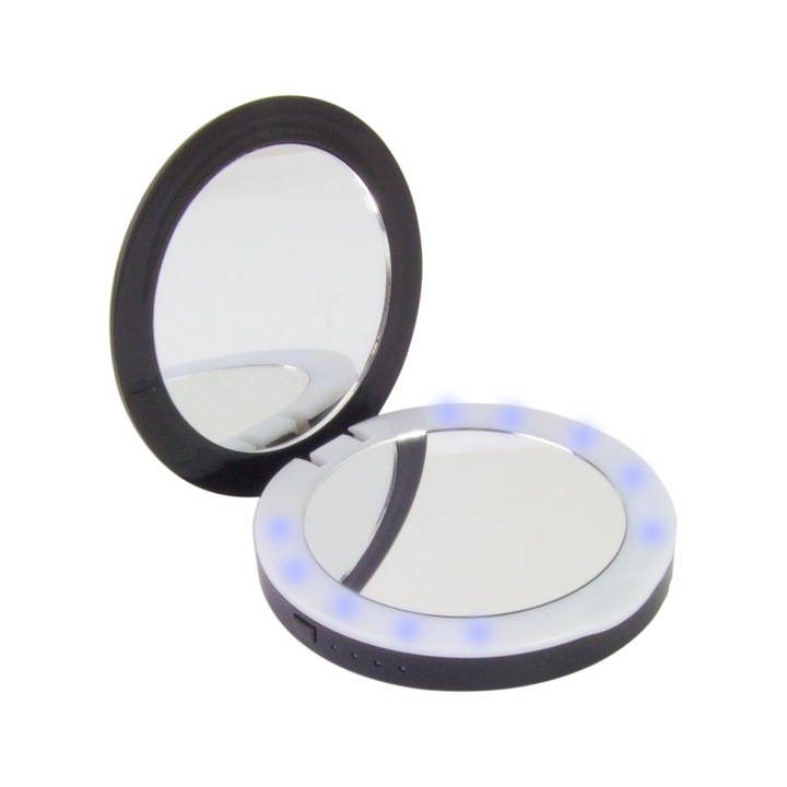 Esperanza EMP121K, Mirror, 3000mAh, USB, LED, Fekete, Power bank