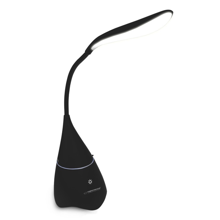Boxa Charm cu lampa LED si Bluetooth, aux in, distanta 10m, acumulator Li-poly: 1200mAh, negru