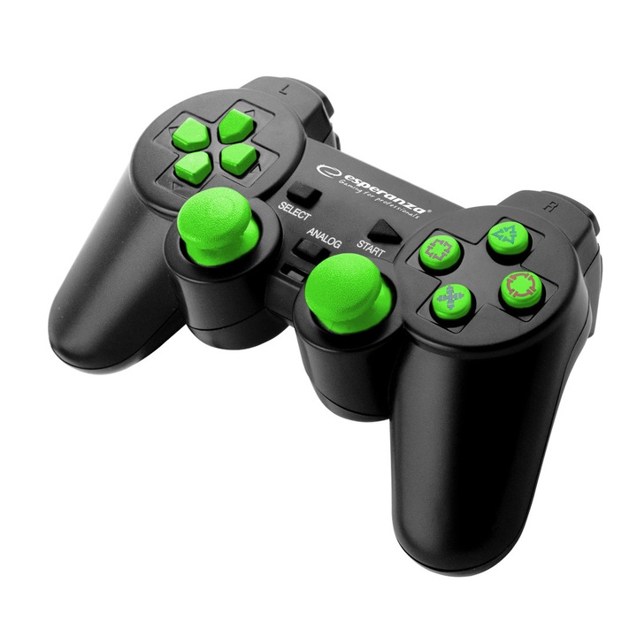 Esperanza EGG107G TROOPER PC/PS3 USB 2.0 vezetékes fekete-zöld kontroller