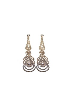 Cercei lungi tip candelabru cu cristale mici, D&J Exclusive, Auriu Cercei lungi tip candelabru cu cristale mici, D&J Exclusive, Auriu