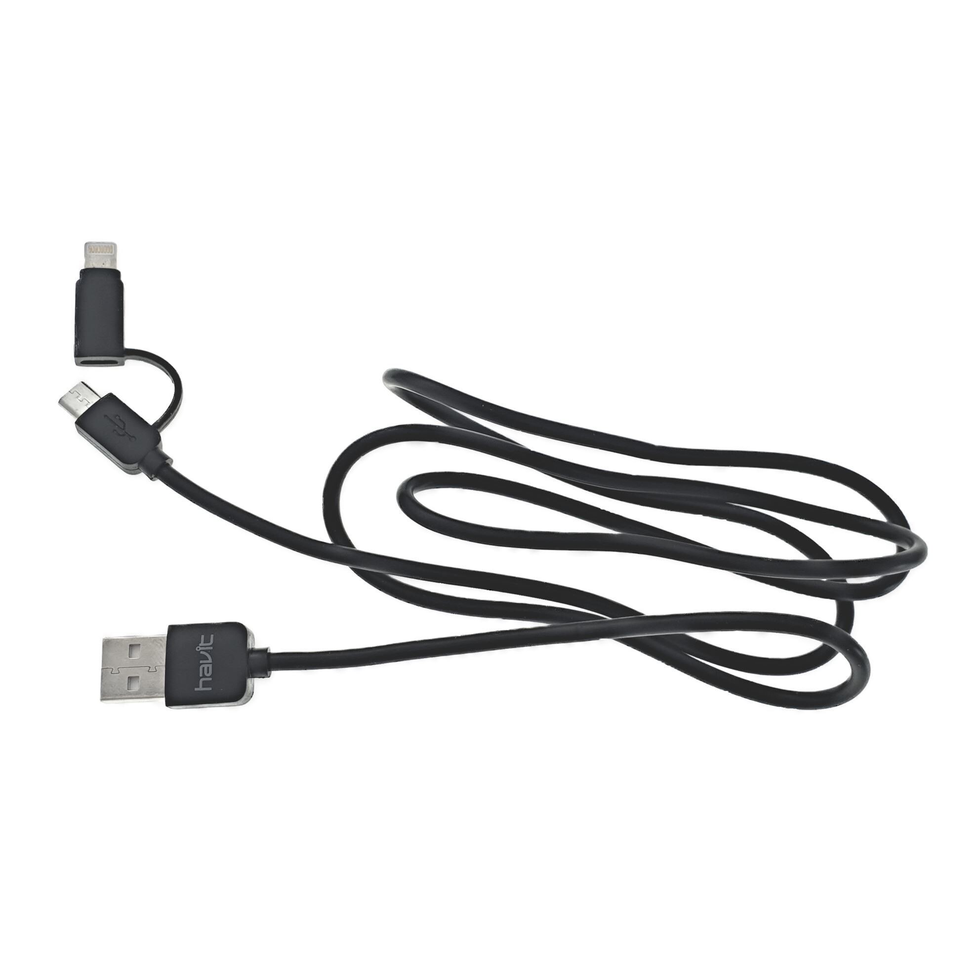 Cablu Havit USB de incarcare 2in1 microUSB-lightning,1m,negru