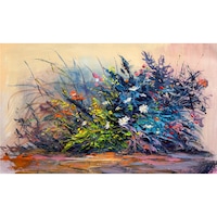 Tablou, Arlata Word Mag, Dormitor, Hol, Flori 1195, Rama Lemn, Multicolor, 100x70 cm, Rezolutie Full HD
