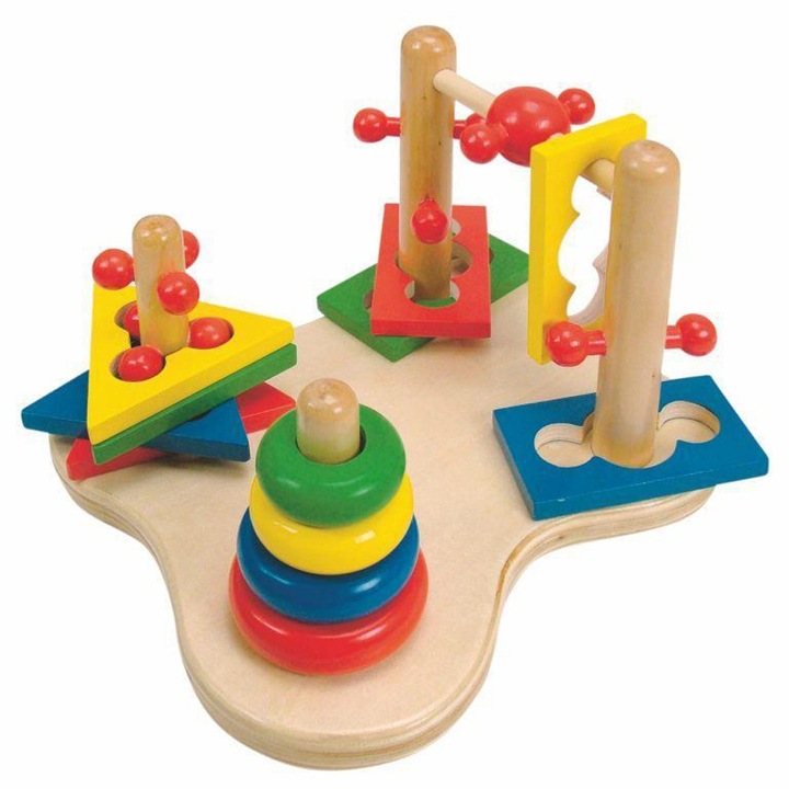 Дървена 3D игра Woody за моторни умения, 12 части