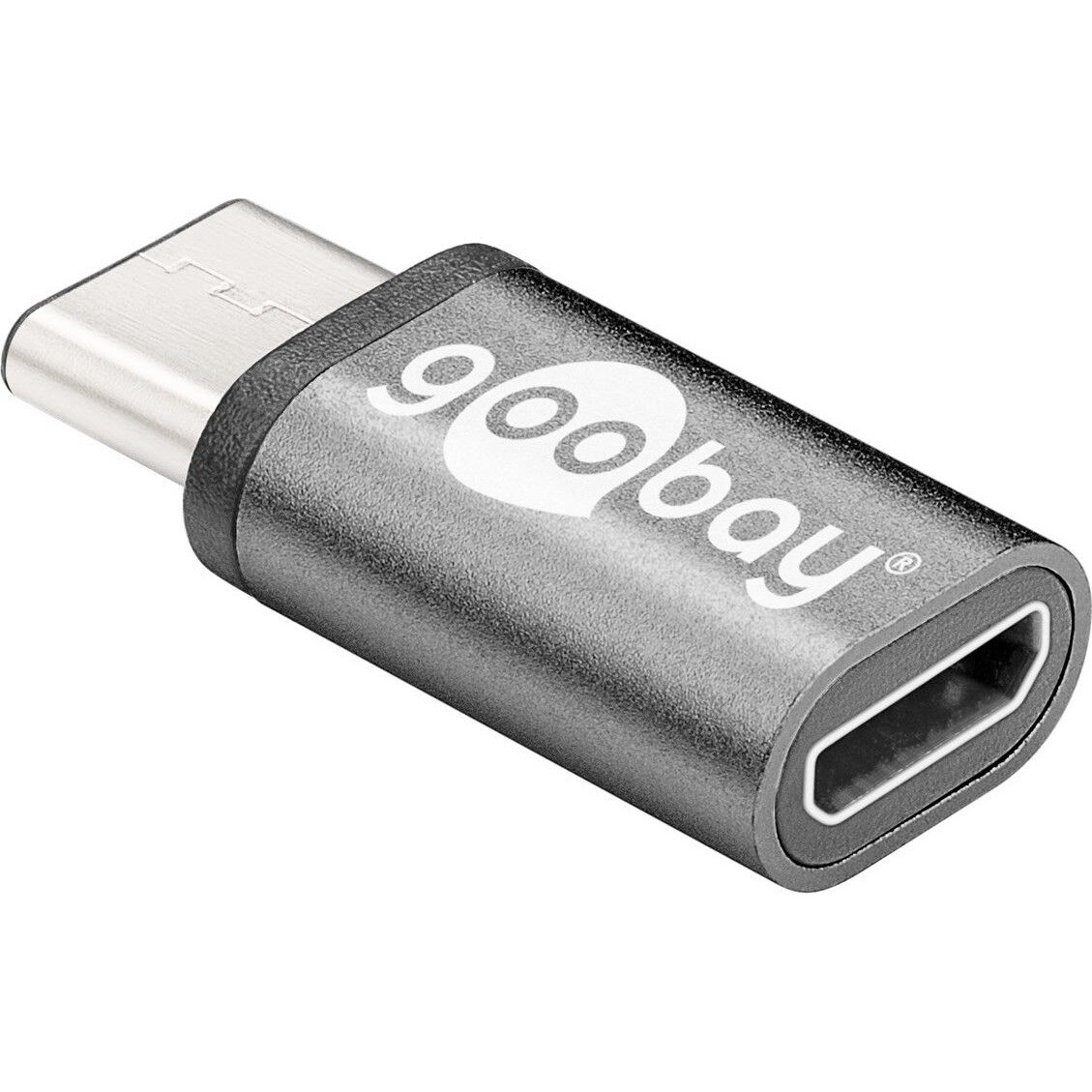 Adaptor micro USB 2.0 (Tip B) > USB-C negru, Goobay