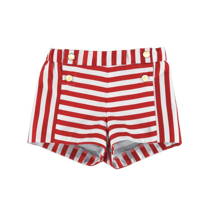 Pantaloni scurti cu dungi pentru fetite rosii 36 luni
