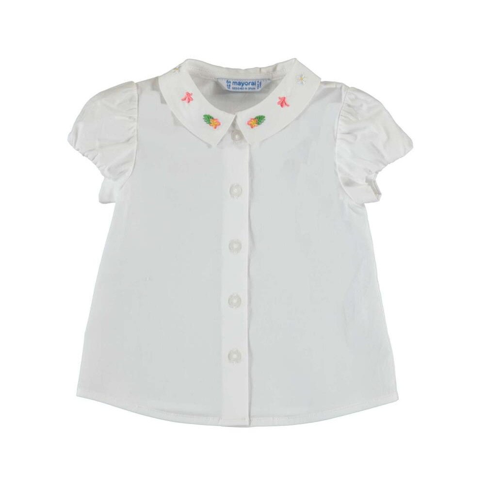 Bluza cu guler si broderie fetita Geranio