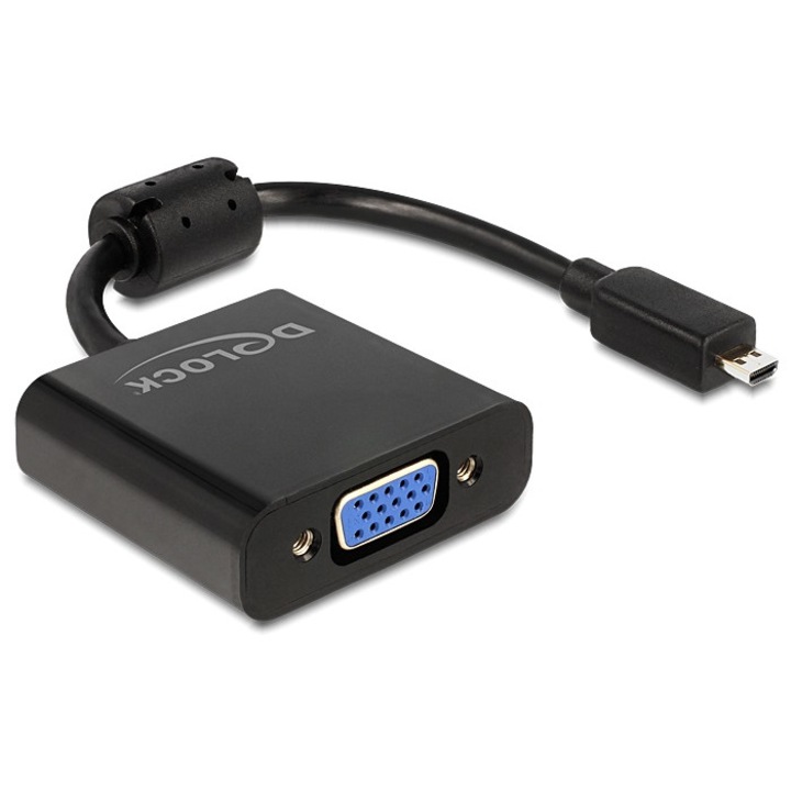 Адаптер micro HDMI-D-VGA M-F, Delock 65513