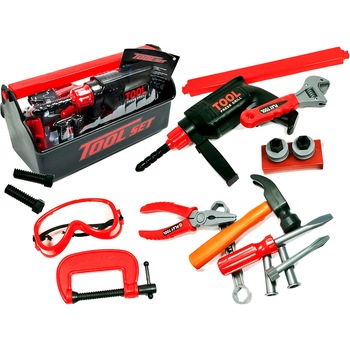 Trusa de bricolaj interactiva The Little Workshop, Accesorizata cu unelte si scule simbolice care ajuta la dezvoltarea creativa si educativa a celor mici, Distractia fiind garantata, Material din plastic de inalta calitate, Negru-rosu Trusa de bricolaj interactiva The Little Workshop, Accesorizata cu unelte si scule simbolice care ajuta la dezvoltarea creativa si educativa a celor mici, Distractia fiind garantata, Material din plastic de inalta calitate, Negru-rosu