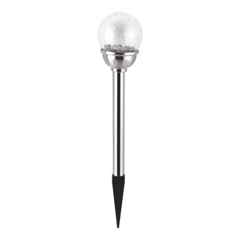 Lampa solara Hoff TH031A, tip sfera, inox, sticla, LED, 30 cm Lampa solara Hoff TH031A, tip sfera, inox, sticla, LED, 30 cm