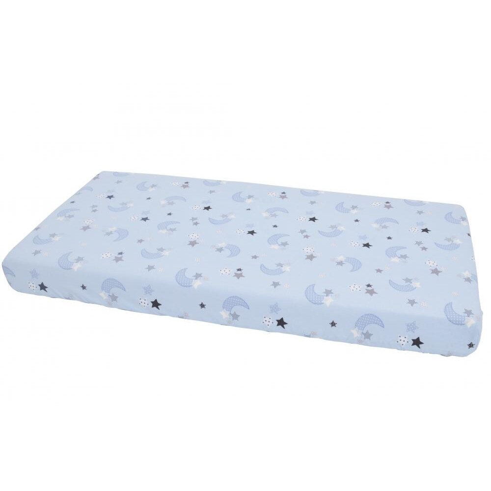 Cearceaf din bumbac cu elastic Blue Moon Dark 120x60 cm