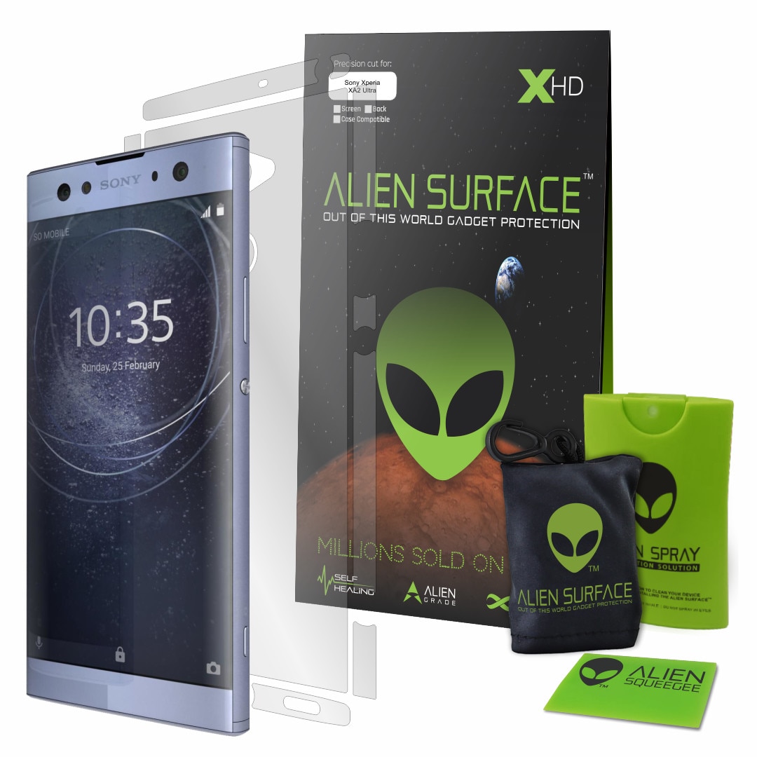 Folie Alien Surface HD, Sony Xperia XA2 Ultra, protectie spate, laterale + Alien Fiber Cadou