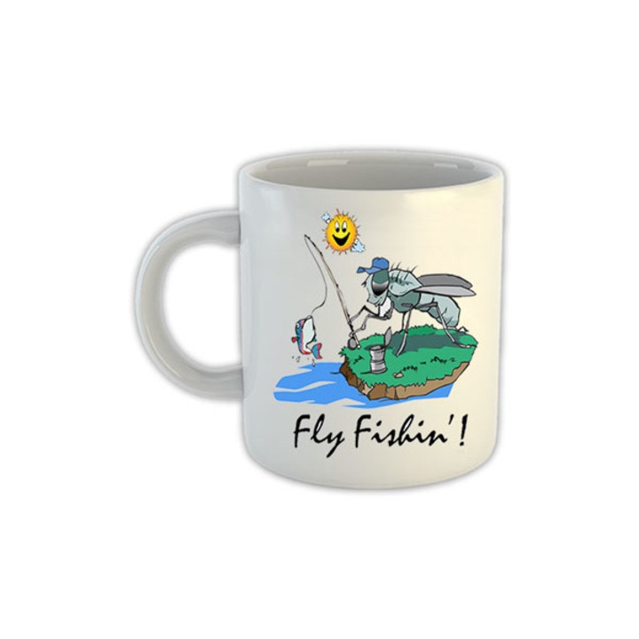 Cana personalizata, Cadorix, pescari fly fishing la pescuit, alb