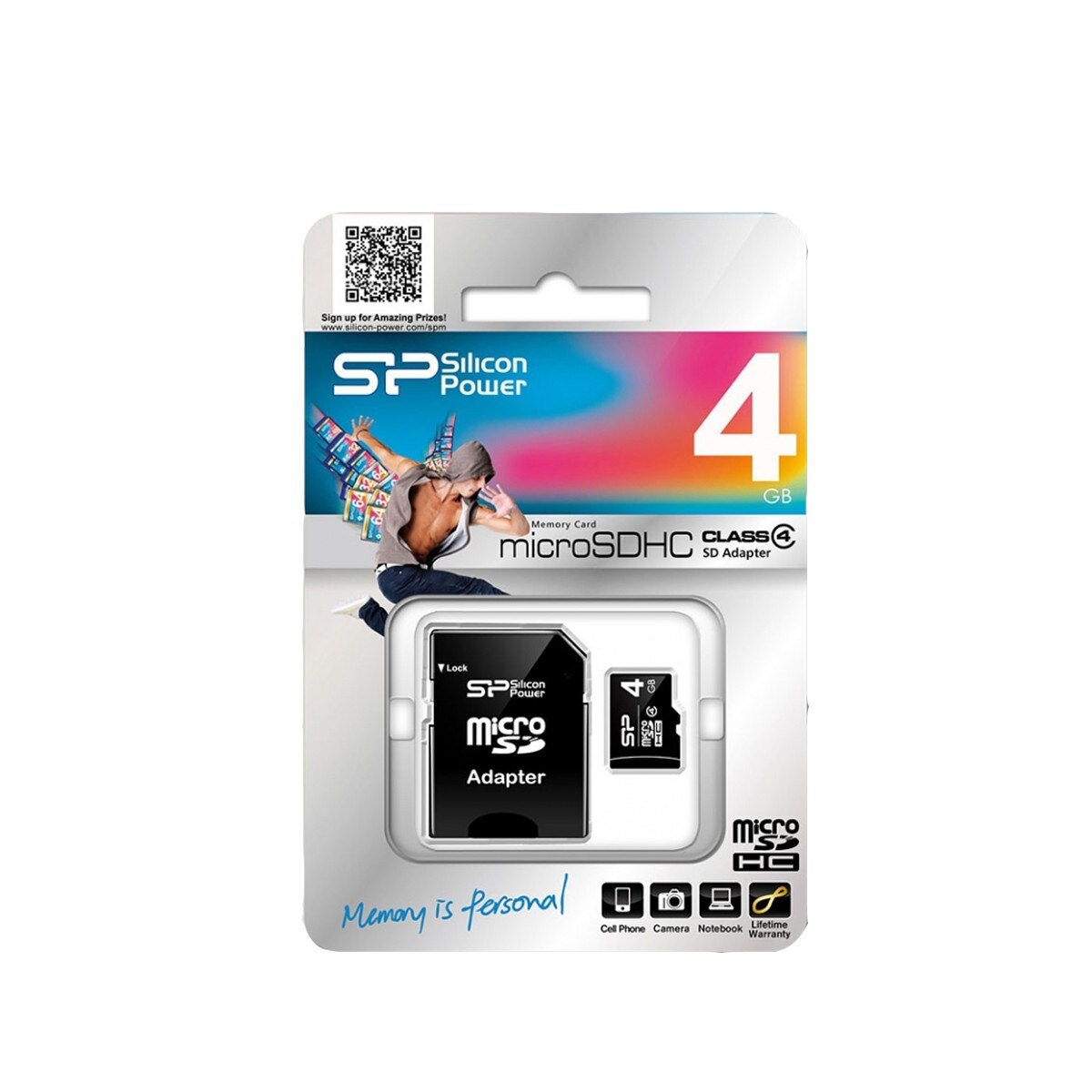 Карта памет Silicon Power Micro SDHC 4GB Class 4 + SD Адаптер eMAG.bg