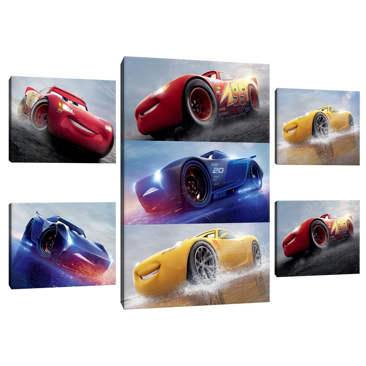 Set Tablouri DEGRETS 78437 Canvas, 50 x 134.8 cm, 5 piese (1x70x50 cm, 4x22.8x32.4 cm), Masini 4