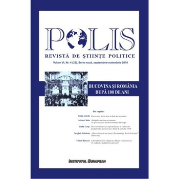 Polis Vol. 6 Nr. 4 (22). Serie noua. Septembrie-noiembrie 2018. Revista de stiinte politice Polis Vol. 6 Nr. 4 (22). Serie noua. Septembrie-noiembrie 2018. Revista de stiinte politice