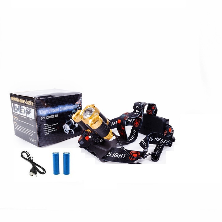 SDX-Concept fejlámpa, zoom, 3 x T6 LED Cree, 2 elem