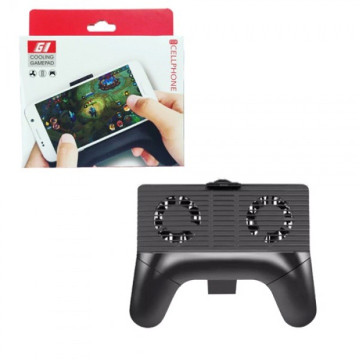 GI GAMEPAD 3 az 1-ben joystick hűtővel és hordozható akkumulátorral, fekete