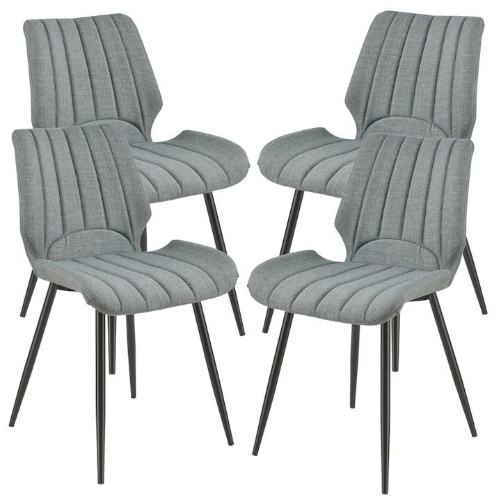 [en.casa]® Étkezőszék Pohorje 4 darabos párnázott textil design szék szett 77 x 57,5 x 46 cm
