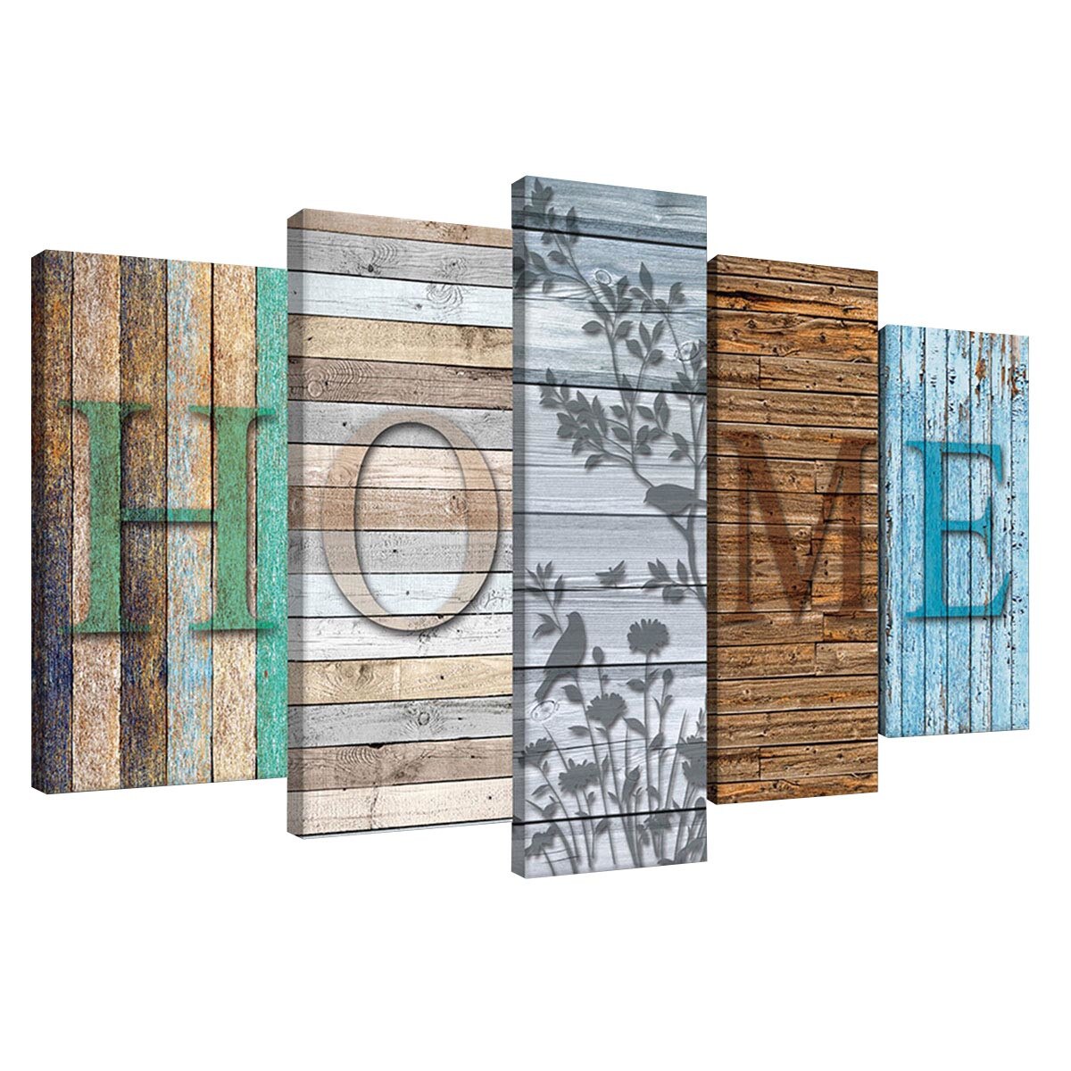 Set Tablouri DEGRETS 78454 Canvas, 60 x 100 cm, 5 piese (2x40x20 cm, 2x50x20 cm, 1x60x20 cm), Acasa 1