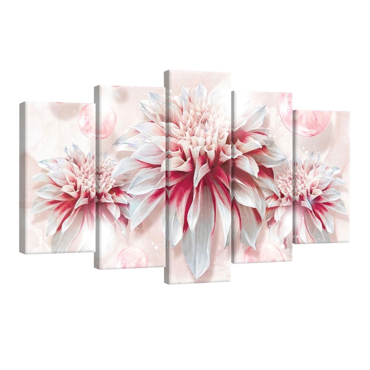 Set Tablouri DEGRETS 78460 Canvas, 60 x 100 cm, 5 piese (2x40x20 cm, 2x50x20 cm, 1x60x20 cm), Lumea viselor 3D