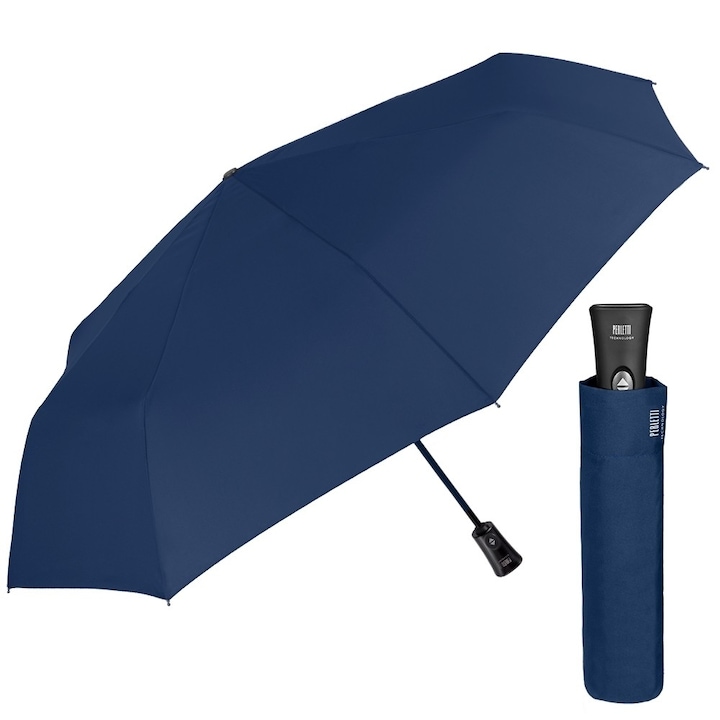 Мъжки автоматичен Open-Close чадър Perletti Technology 21670, Тъмносин