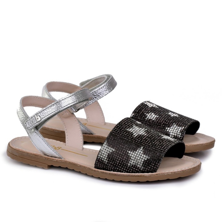 Детски Сандали за момиче BiBi Shoes Classic Stelute Silver Metal, Сребърен, 33 EU