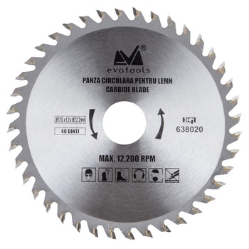 Panza circular vidia 125 x 1.2 x 22.2 mm 40 dinti Panza circular vidia 125 x 1.2 x 22.2 mm 40 dinti