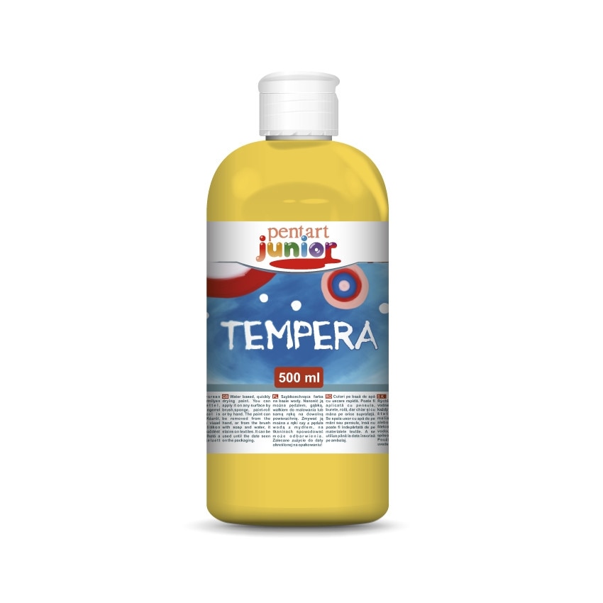 Vopsea tempera pe baza de apa Pentart junior - galben soare, 500 ml