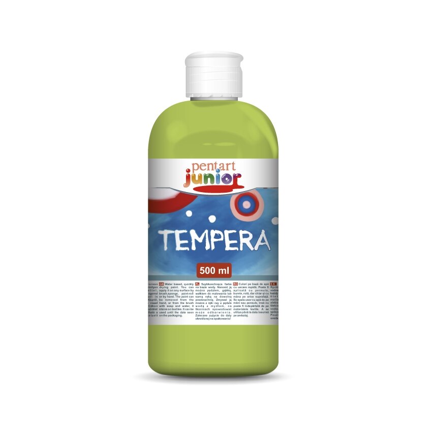Vopsea tempera metalizata pe baza de apa Pentart junior - verde, 500 ml