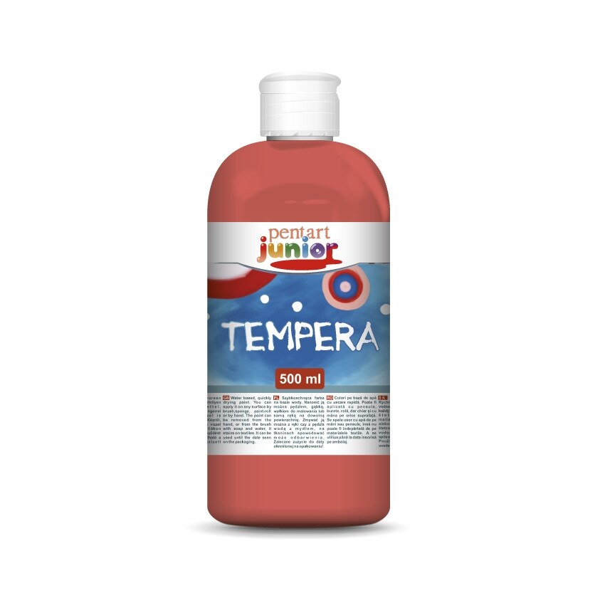 Vopsea tempera pe baza de apa Pentart junior - rosu, 500 ml