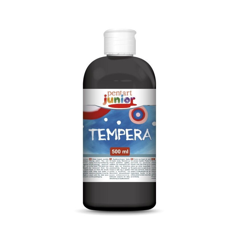 Vopsea tempera pe baza de apa Pentart junior - negru, 500 ml