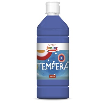 Vopsea tempera pe baza de apa Pentart junior - albastru, 1000 ml Vopsea tempera pe baza de apa Pentart junior - albastru, 1000 ml