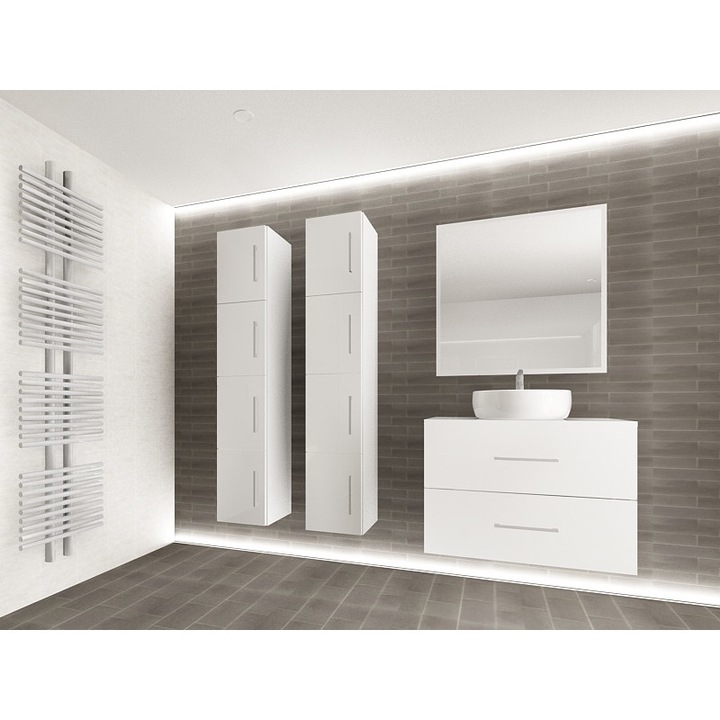 Set Modular Mobila Baie Eos 1 Alb Lucios, MDF