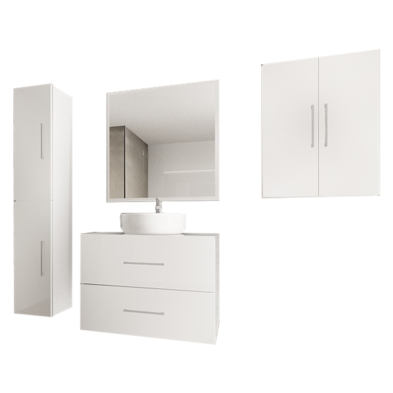 Set Modular Mobila Baie Eos 2 Alb Lucios, MDF