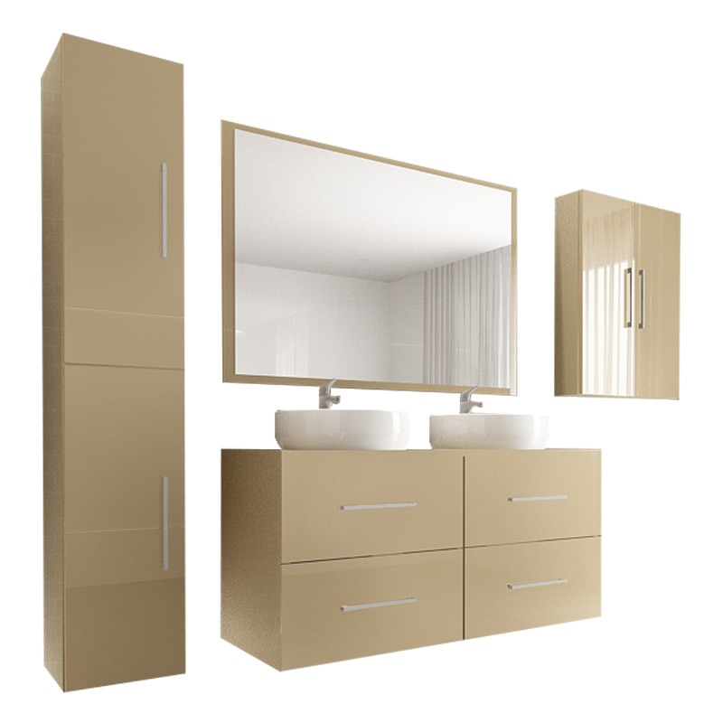 Set Modular Mobila Baie Eos 3 Cappuccino Lucios, MDF