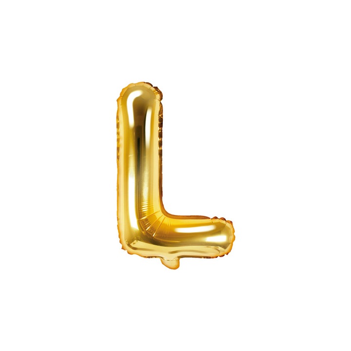 Születésnapi ballon PartyDeco, Modell betű, Fólia, 35cm, Arany