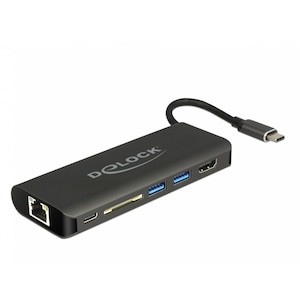 Докинг станция Delock 87721, USB Type-C 3.1 към HDMI 4K 30 Hz, Gigabit LAN и Power Delivery