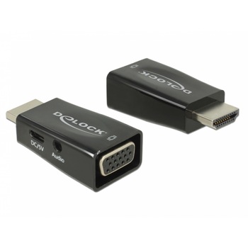 Adaptor HDMI la VGA T-M cu alimentare si audio, Delock 65901 Adaptor HDMI la VGA T-M cu alimentare si audio, Delock 65901
