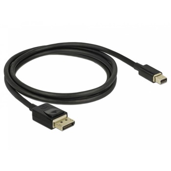 Cablu Mini DisplayPort la DisplayPort 8K 60Hz 1m (certificat DP 8K) T-T Negru, Delock 84927 Cablu Mini DisplayPort la DisplayPort 8K 60Hz 1m (certificat DP 8K) T-T Negru, Delock 84927