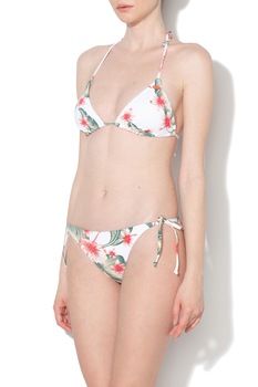 ROXY, Sutien de baie cu cupe triunghiulare si burete detasabil, Alb/Verde/Rosu, XS ROXY, Sutien de baie cu cupe triunghiulare si burete detasabil, Alb/Verde/Rosu, XS