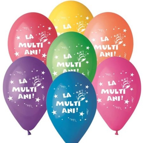 Baloane Latex La Multi Ani, Set 10 Baloane, Multicolor, 10 