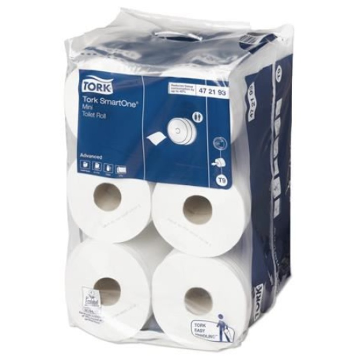 Hartie Igienica Tork SmartOne Mini T9, 2 Straturi, 112 m/Rola, Alba, 12 Role/Bax