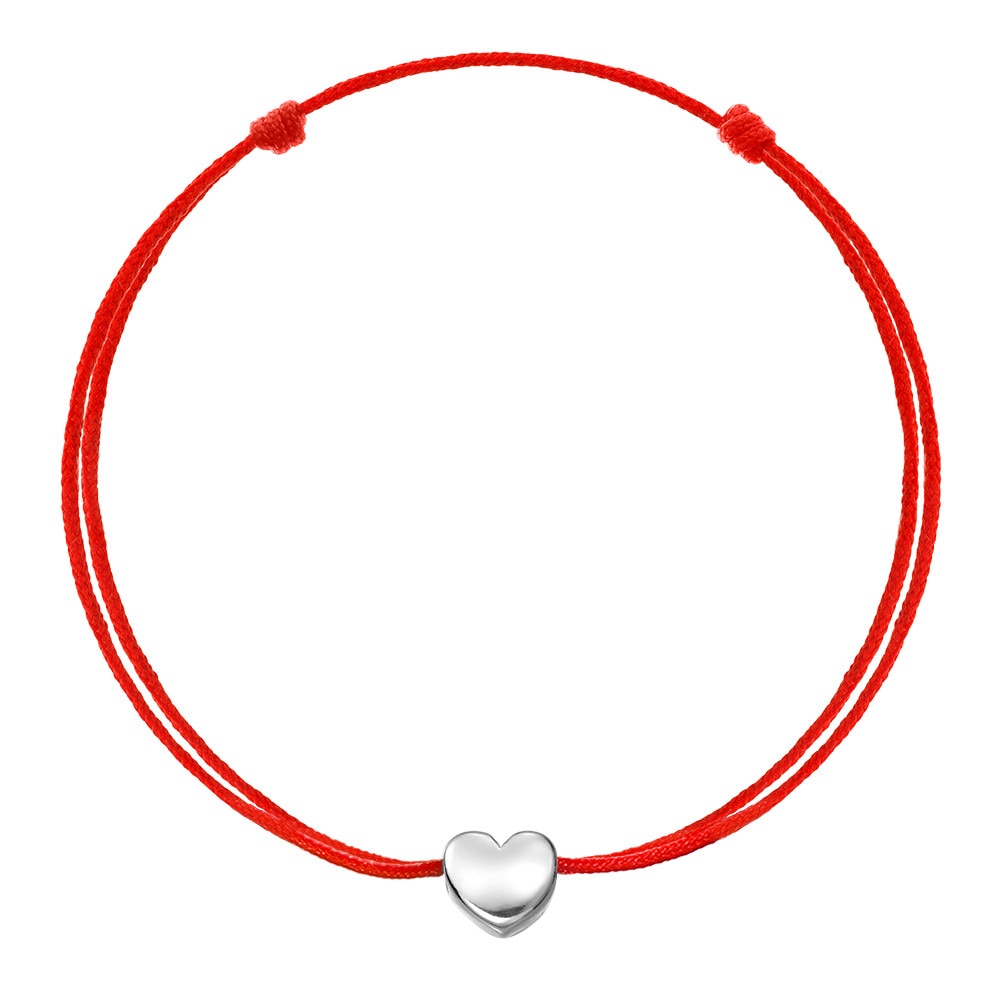 Bratara Kabbalah cu pandantiv din Argint 925 placat cu rodiu - Heart Bead