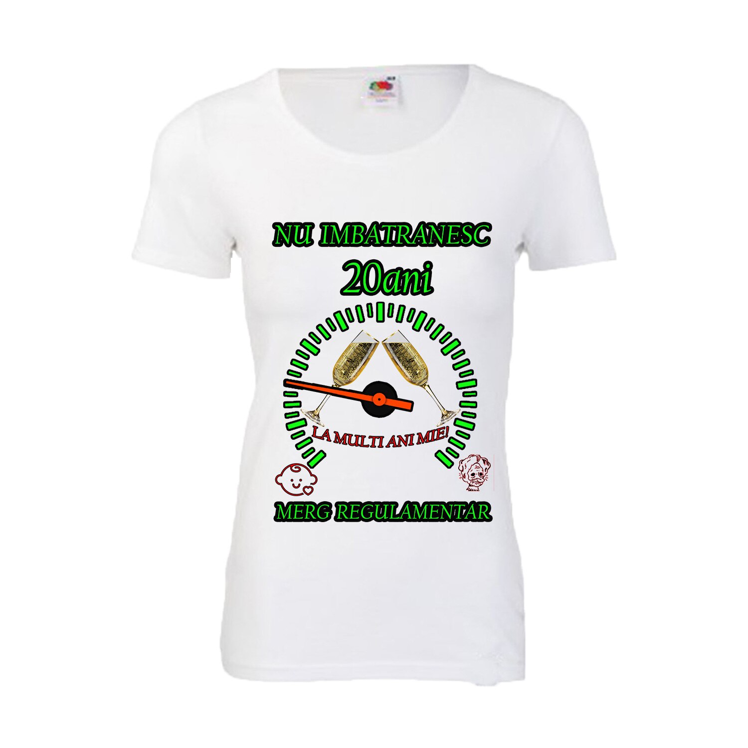 Tricou personalizat dama Fruit of the loom nu imbatranesc 20 alb M