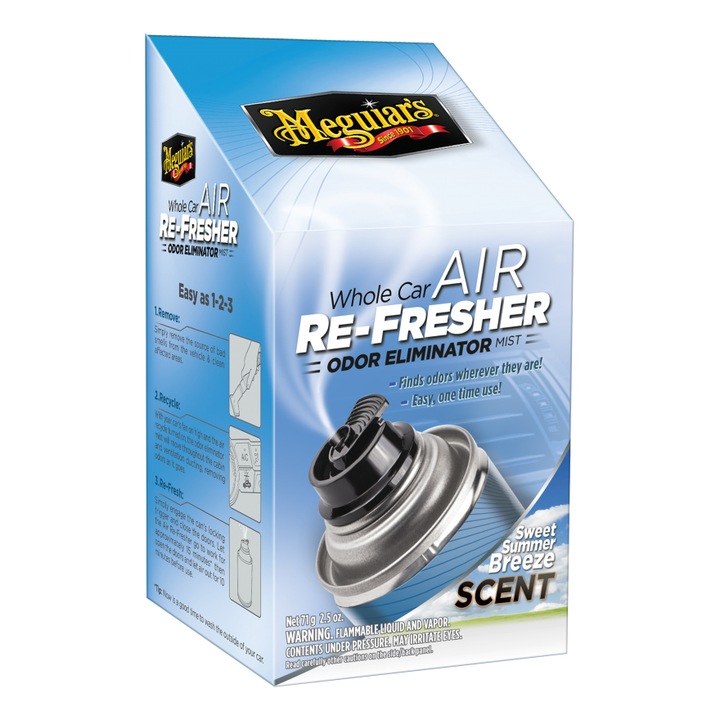 Odorizant auto pentru sistemul de ventilatie Meguiar's, aroma Summer Breeze, 59ml, Air Re-Fresher EU