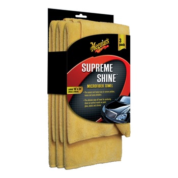 Laveta curatare suprafete Meguiar's, indepartare polish, ceara, 3 bucati, 40 x 63 cm, Supreme Shine Microfiber Towel Laveta curatare suprafete Meguiar's, indepartare polish, ceara, 3 bucati, 40 x 63 cm, Supreme Shine Microfiber Towel